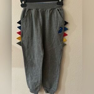 Gray Kids Joggers with Dinosaur Patch